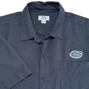 Cutter & Buck Florida Gators Button Up‎ Camp Shirt Mens XL Black Short Sleeve UF